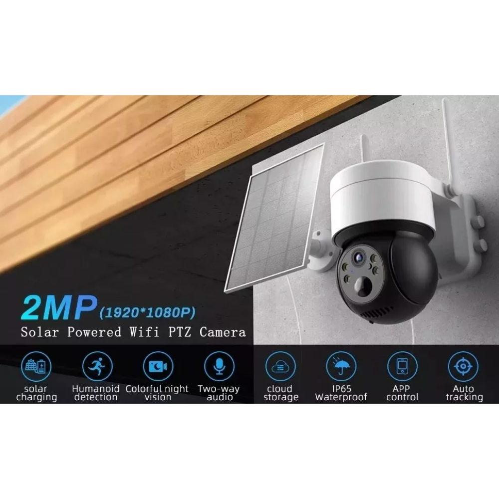 Cámara de Seguridad con panel Solar 360°