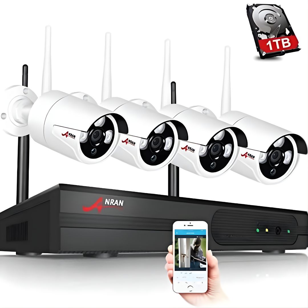 Kit Seguridad Pro WiFi: 4 Cámaras 3MP + NVR con Disco Duro 1TB (Sistema 100% Inalámbrico)